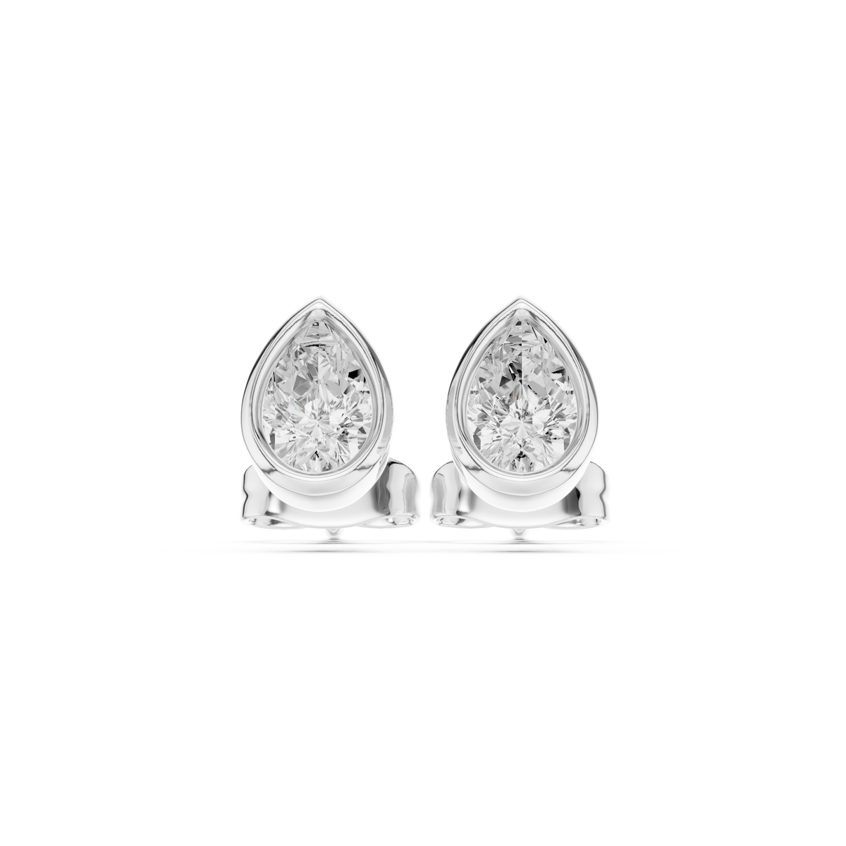 Zelviera Pear Diamond Bezel Studs
