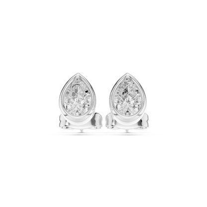 Zelviera Pear Diamond Bezel Studs