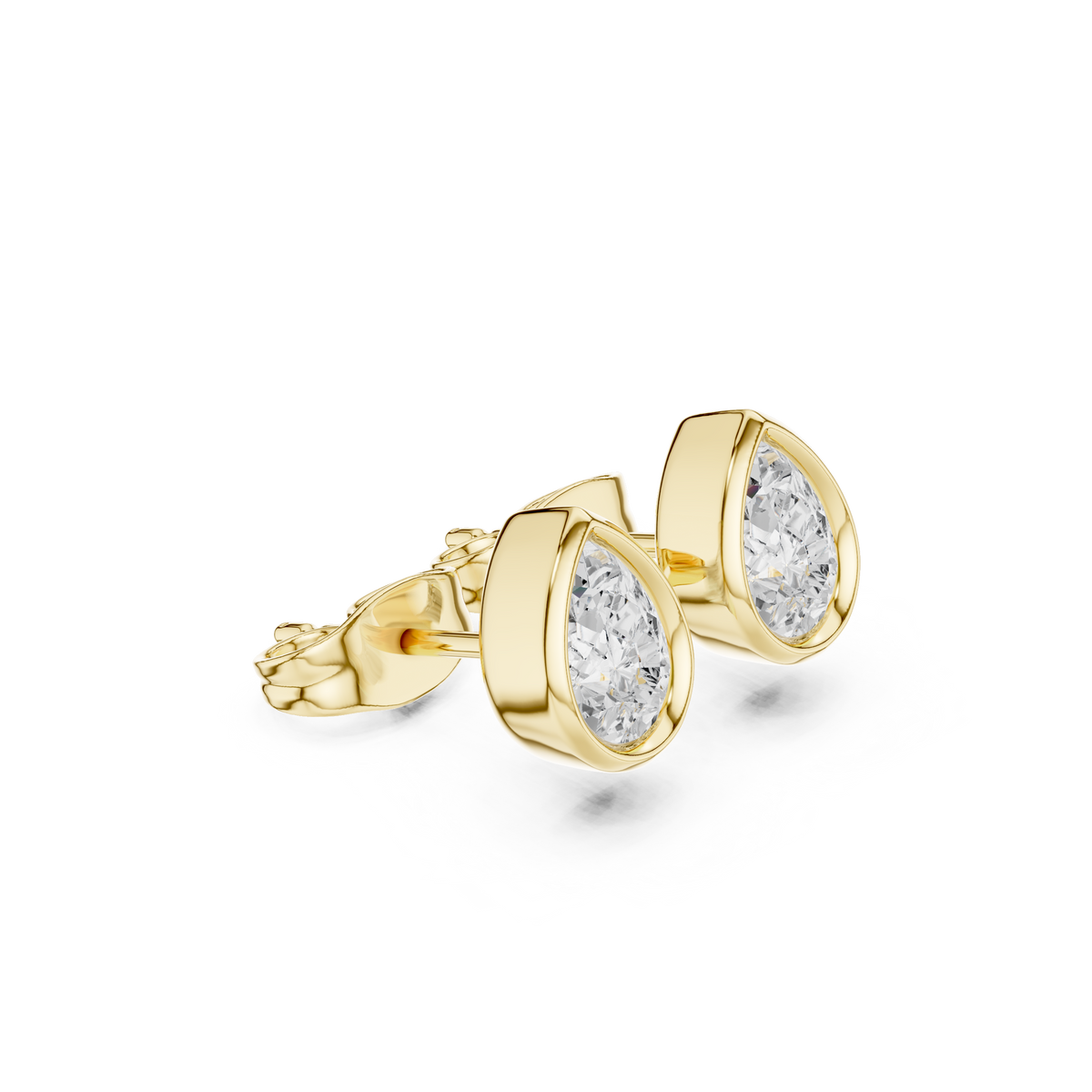 Zelviera Pear Diamond Bezel Studs