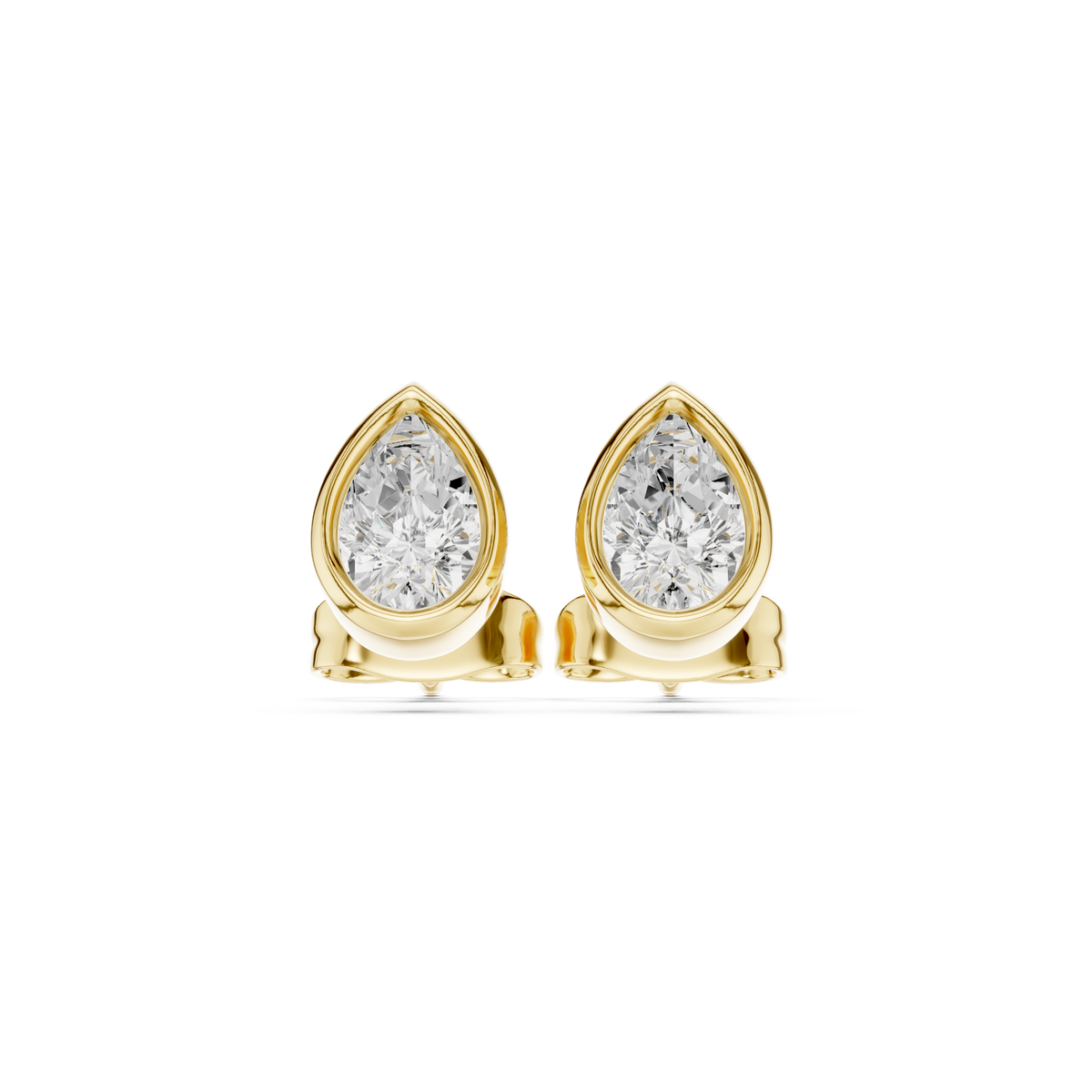 Zelviera Pear Diamond Bezel Studs
