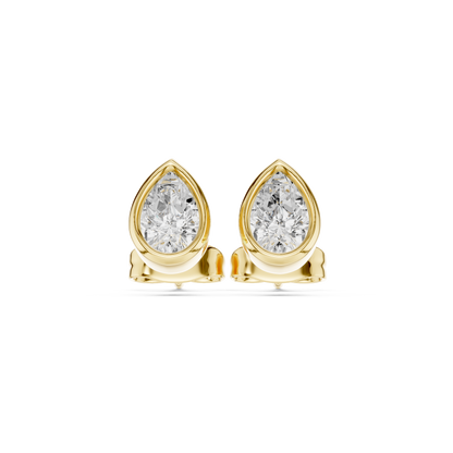 Zelviera Pear Diamond Bezel Studs