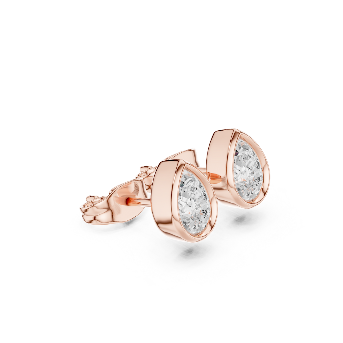 Zelviera Pear Diamond Bezel Studs