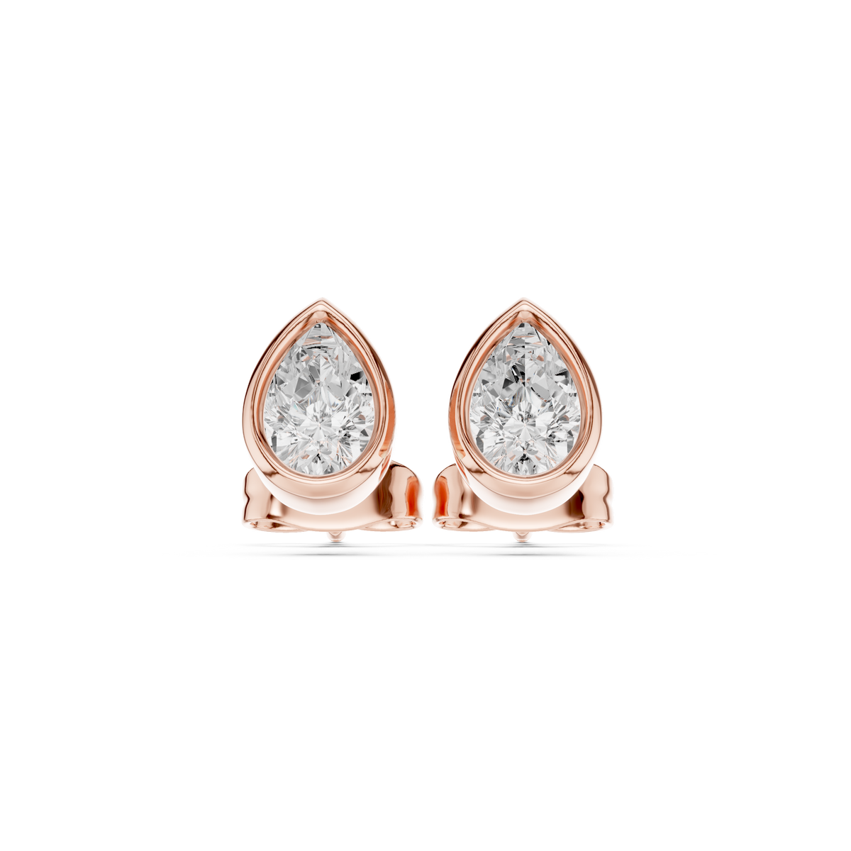 Zelviera Pear Diamond Bezel Studs