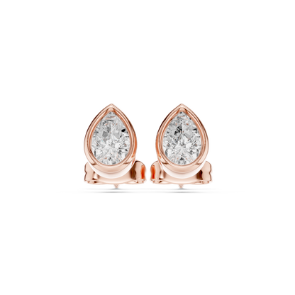 Zelviera Pear Diamond Bezel Studs