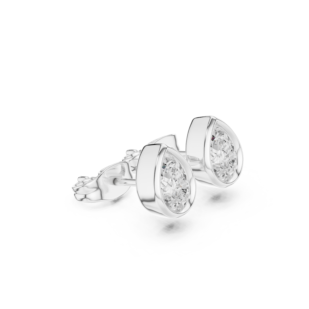Zelviera Pear Diamond Bezel Studs