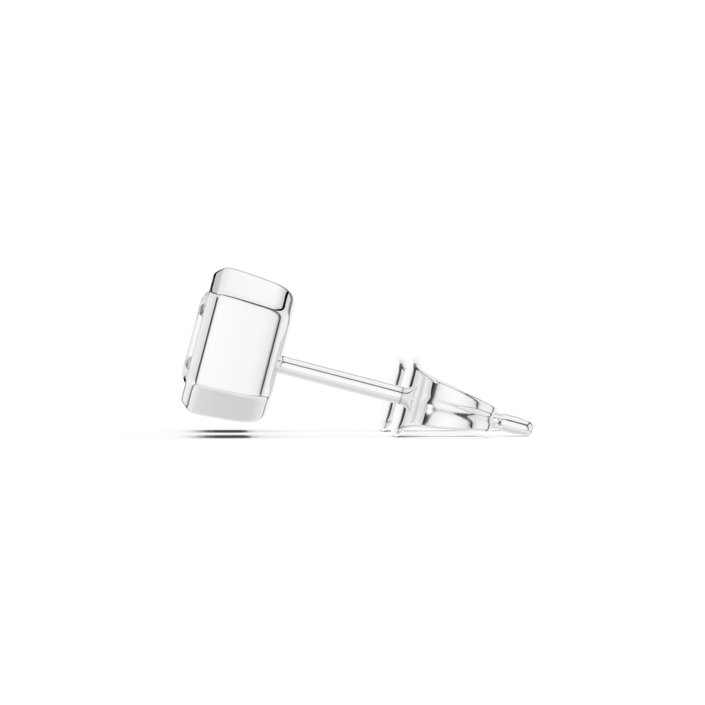 Imperial Aura Asscher Cut Moissanite Stud Earrings in 925 Sterling Silver