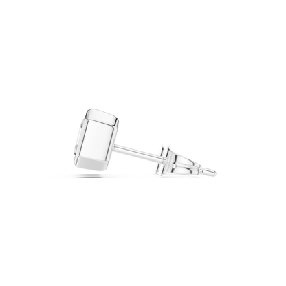 Imperial Aura Asscher Cut Moissanite Stud Earrings in 925 Sterling Silver