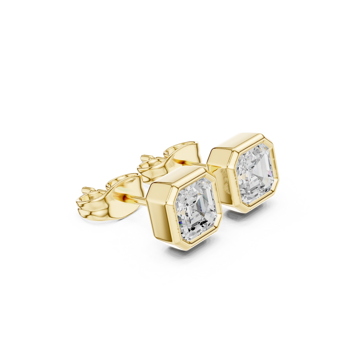 Zavelle Asscher Cut Bezel Studs