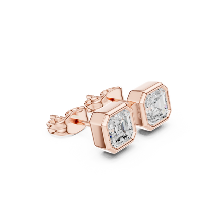 Zavelle Asscher Cut Bezel Studs