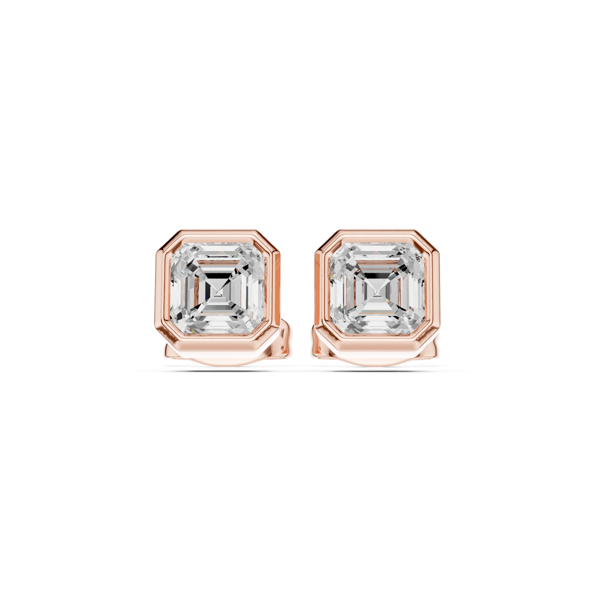 Zavelle Asscher Cut Bezel Studs