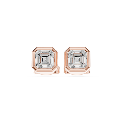 Zavelle Asscher Cut Bezel Studs