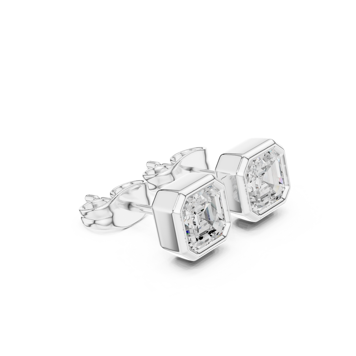 Zavelle Asscher Cut Bezel Studs