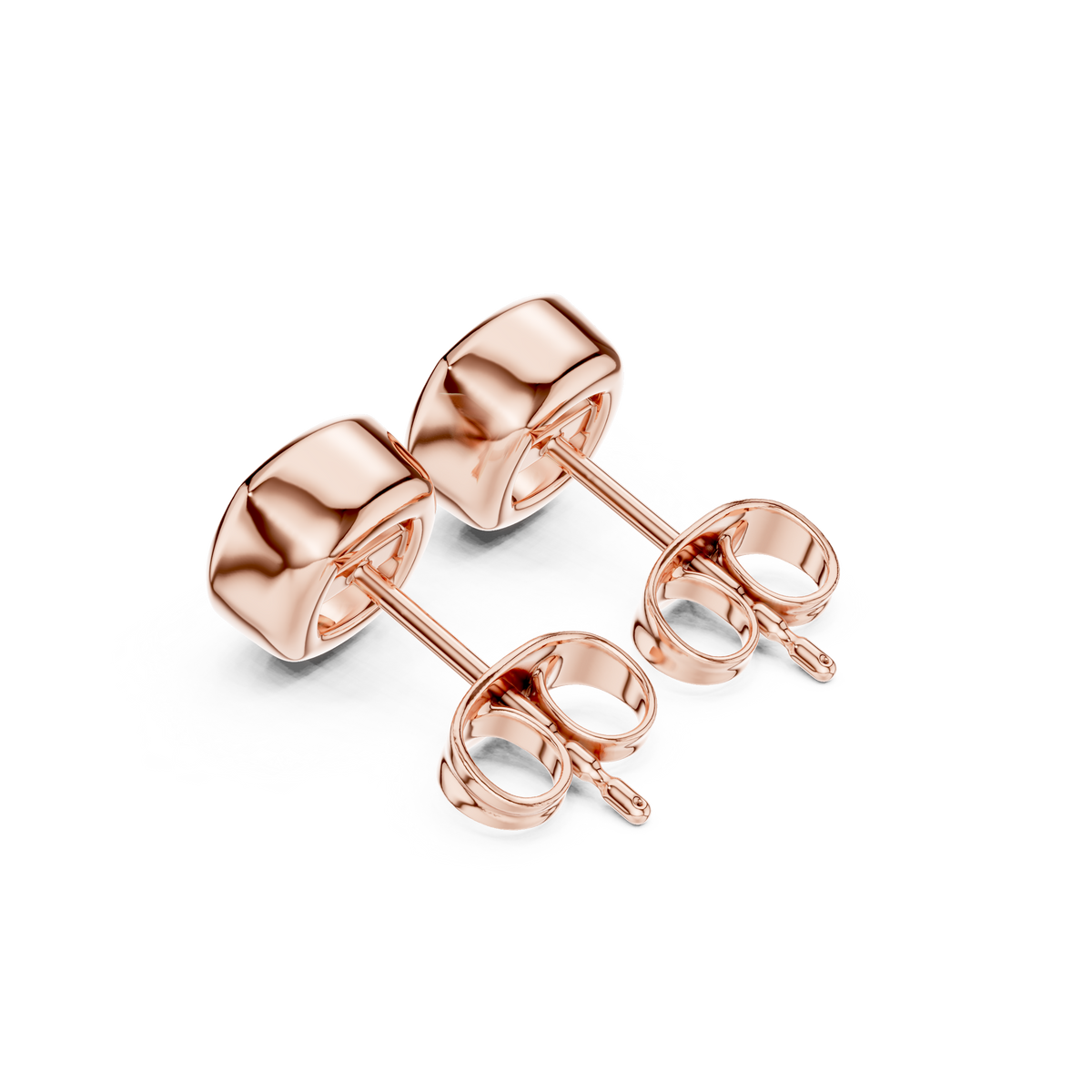 Virelle Round Diamond Cushion Bezel Studs
