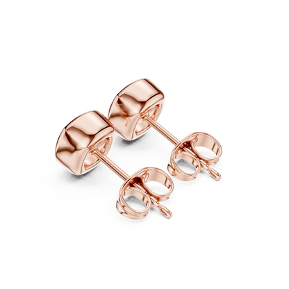 Virelle Round Diamond Cushion Bezel Studs