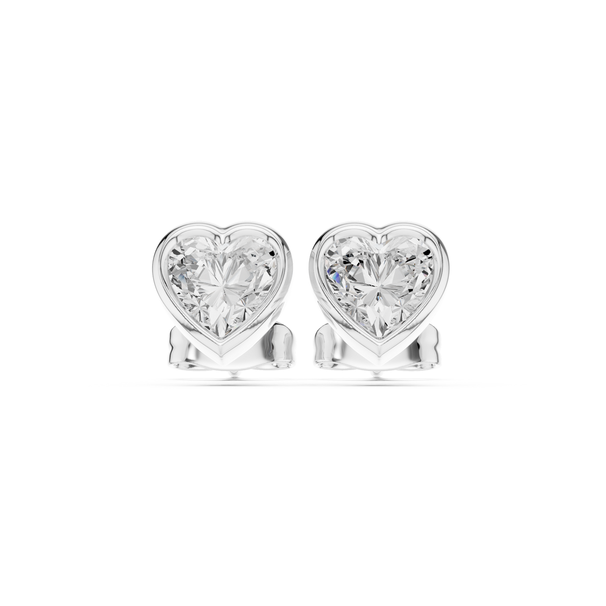 Avelisse Heart Diamond Bezel Studs