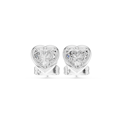 Avelisse Heart Diamond Bezel Studs
