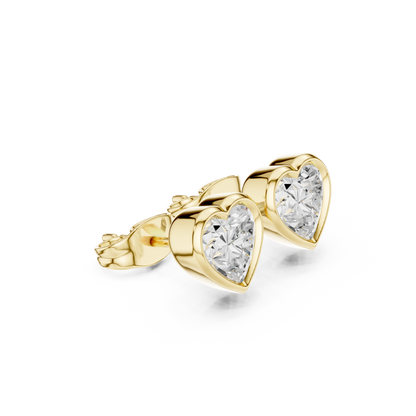 Avelisse Heart Diamond Bezel Studs