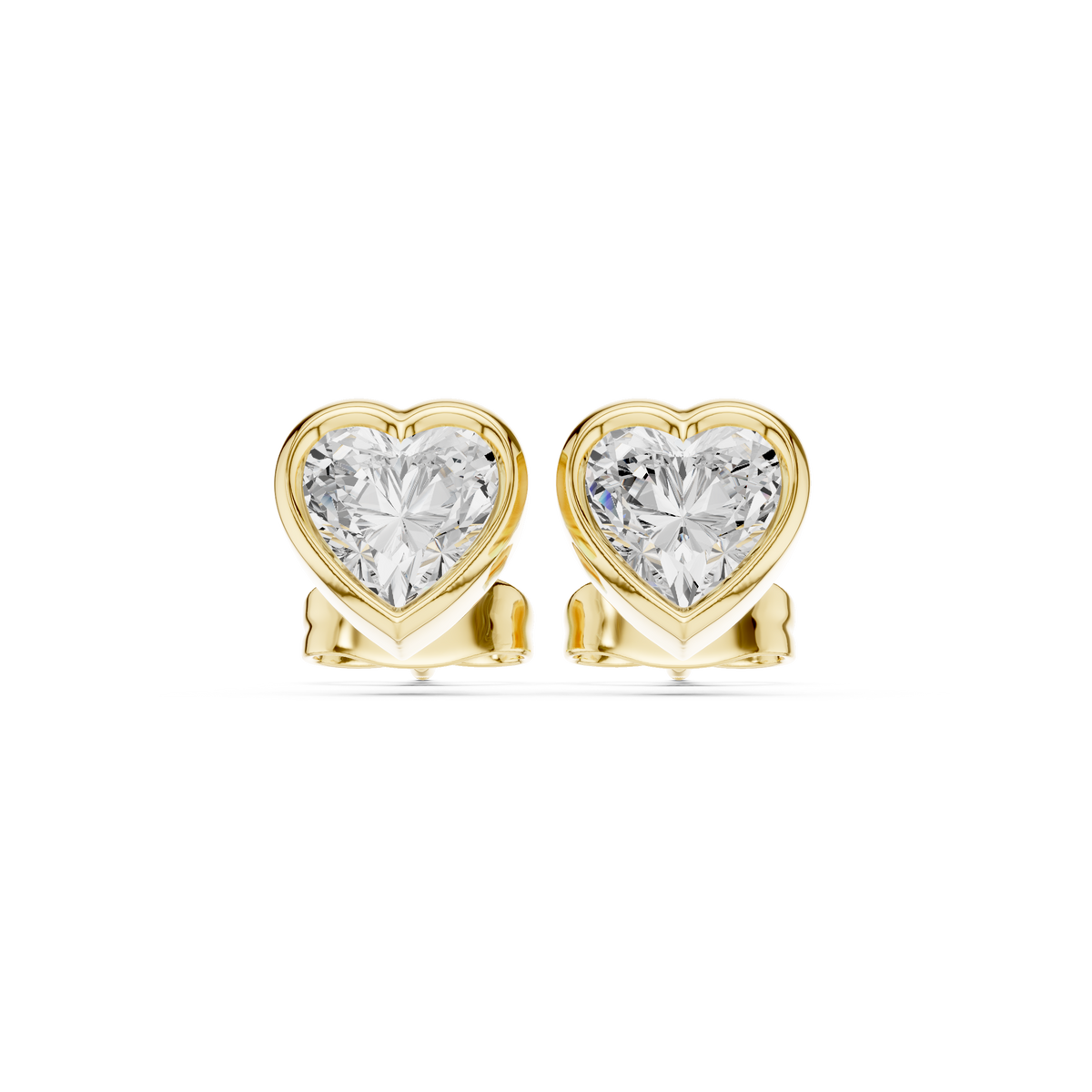Avelisse Heart Diamond Bezel Studs