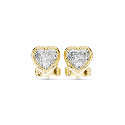 Avelisse Heart Diamond Bezel Studs
