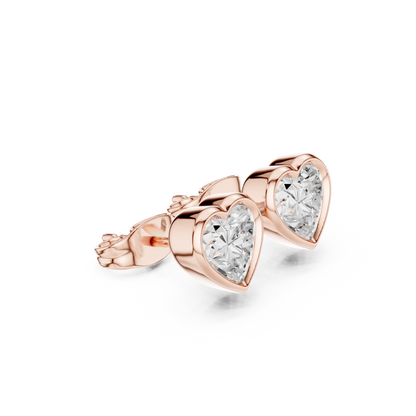 Avelisse Heart Diamond Bezel Studs