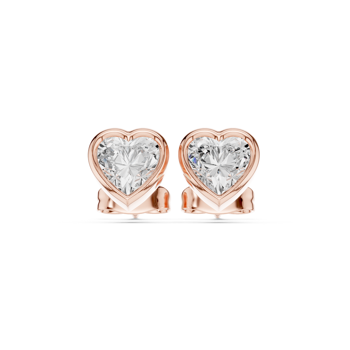Avelisse Heart Diamond Bezel Studs