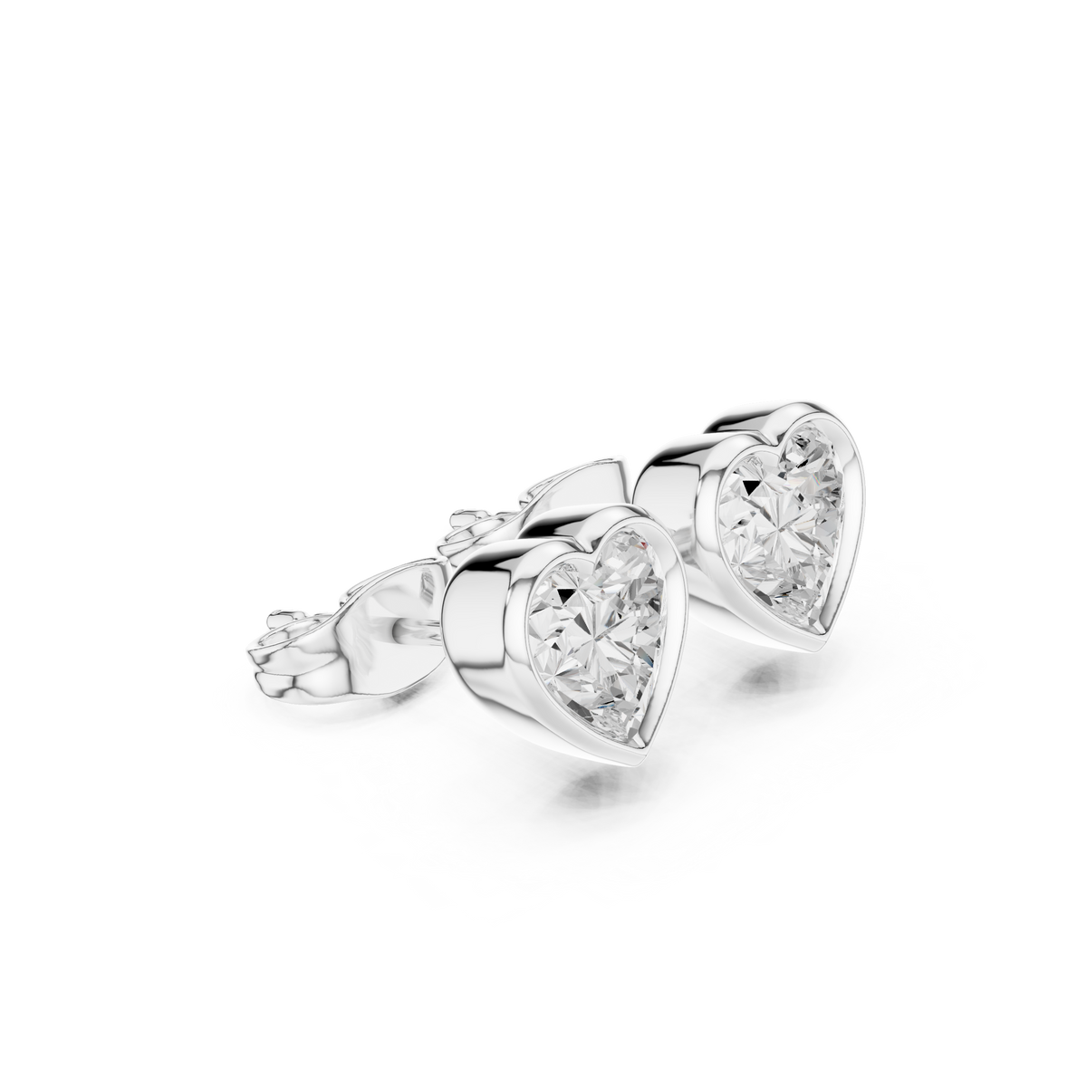 Avelisse Heart Diamond Bezel Studs