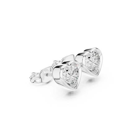 Avelisse Heart Diamond Bezel Studs