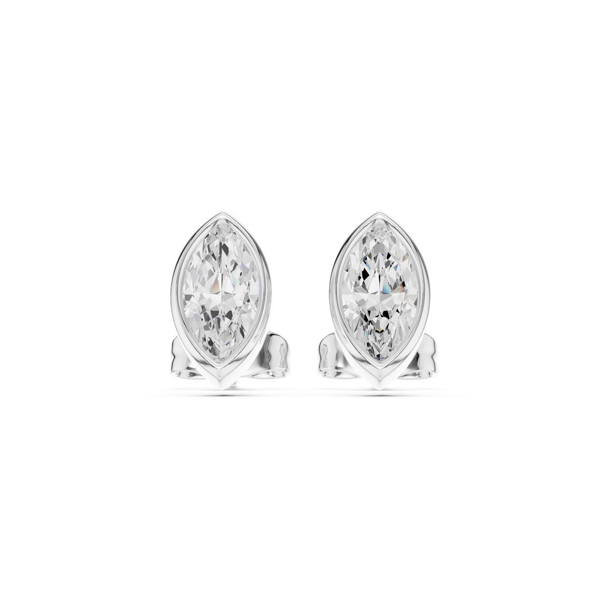 Zelvienne Marquise Diamond Bezel Studs