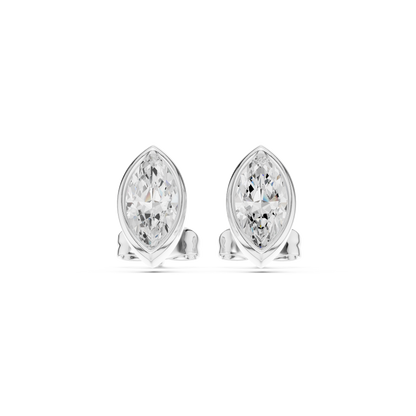 Zelvienne Marquise Diamond Bezel Studs