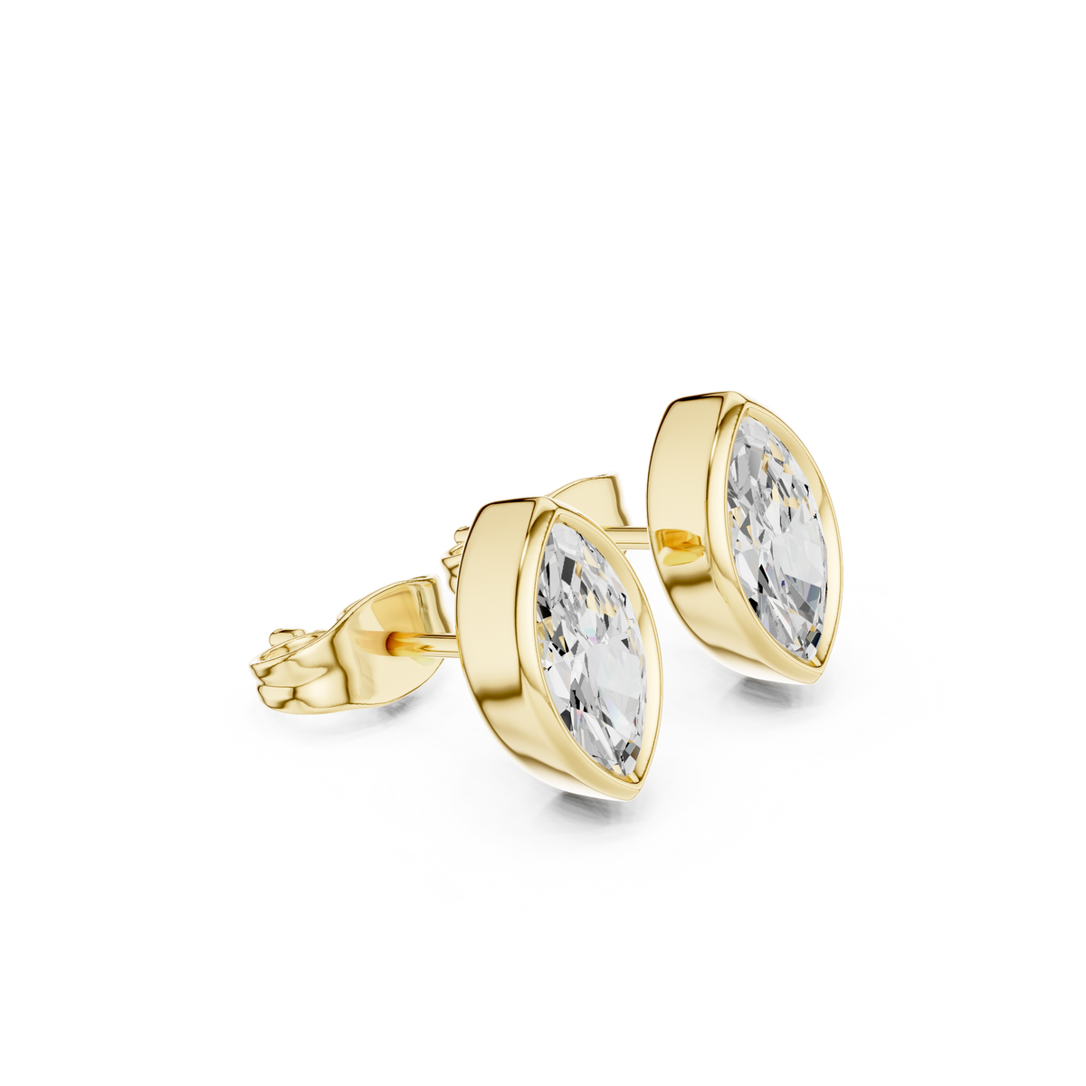 Zelvienne Marquise Diamond Bezel Studs