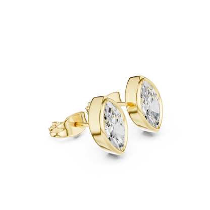 Zelvienne Marquise Diamond Bezel Studs