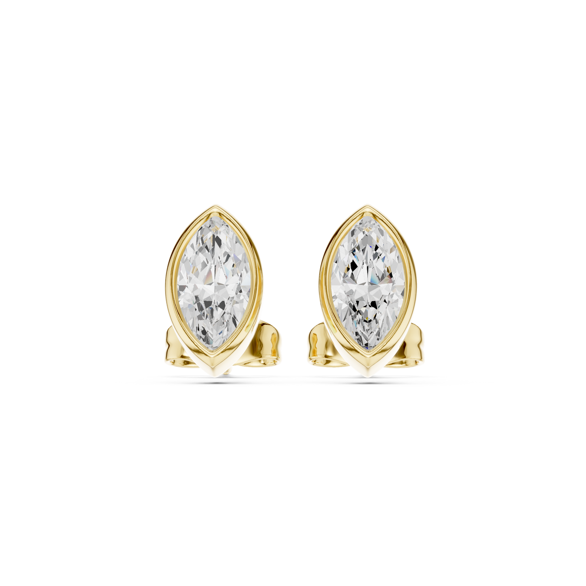 Zelvienne Marquise Diamond Bezel Studs