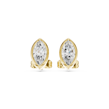 Zelvienne Marquise Diamond Bezel Studs