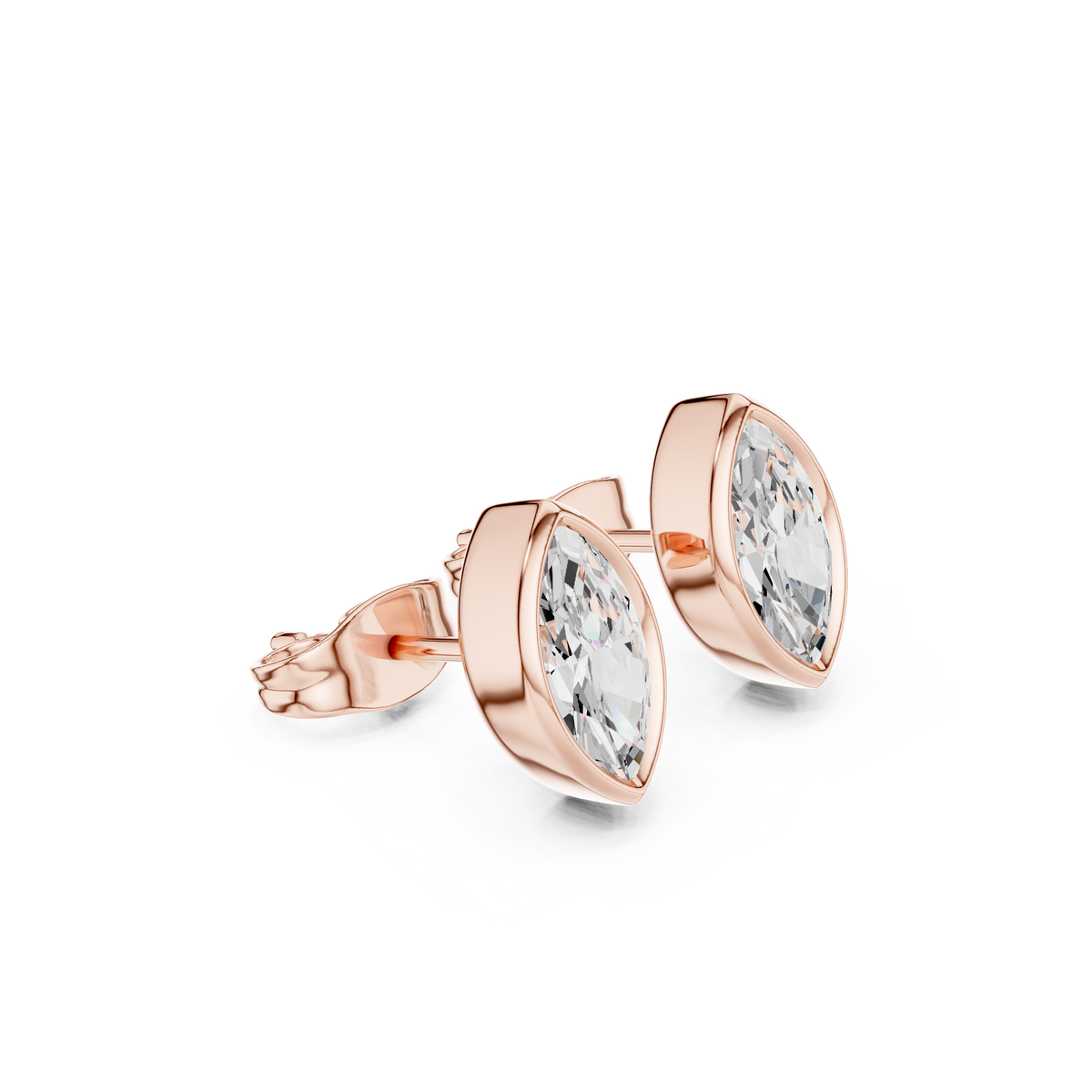 Zelvienne Marquise Diamond Bezel Studs