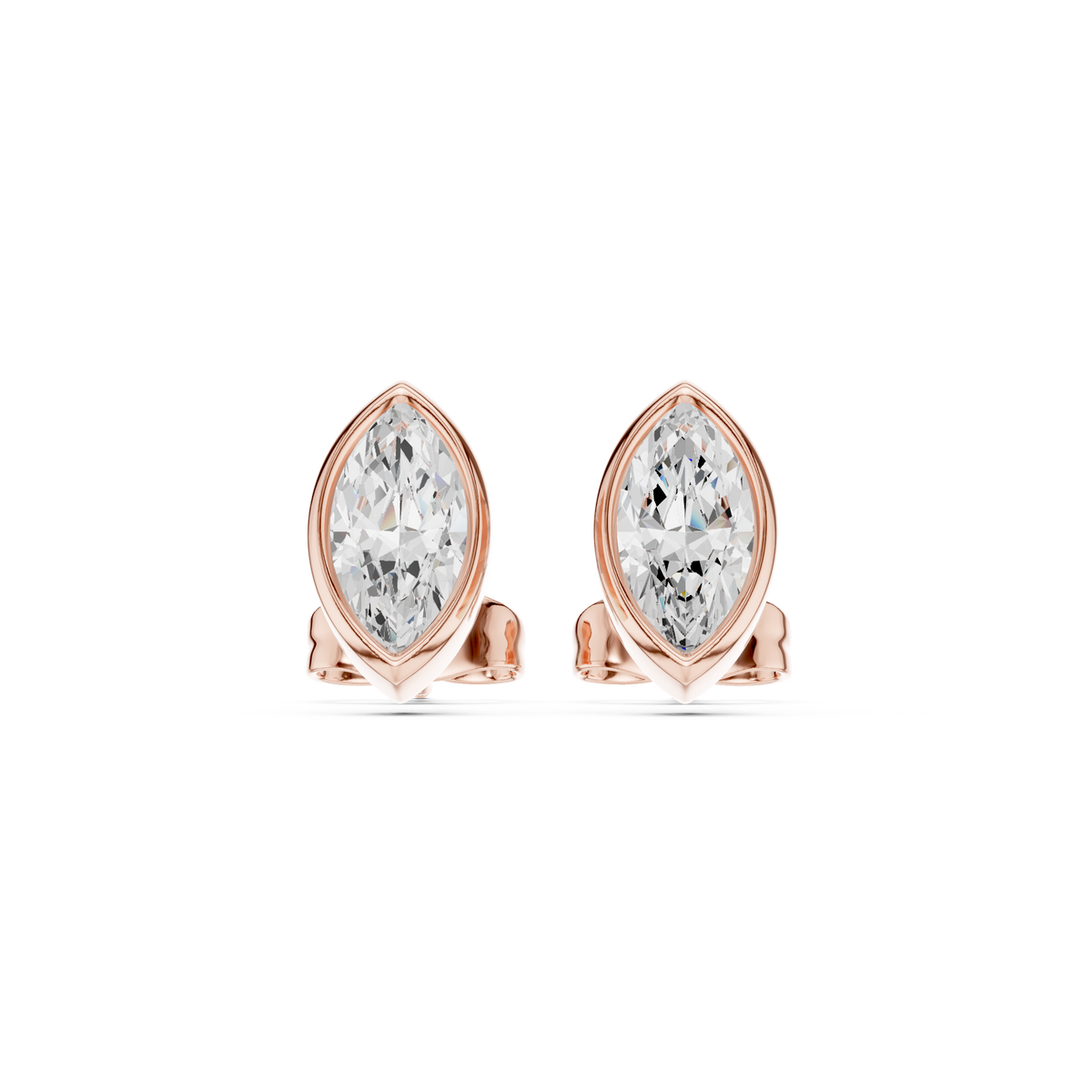 Zelvienne Marquise Diamond Bezel Studs