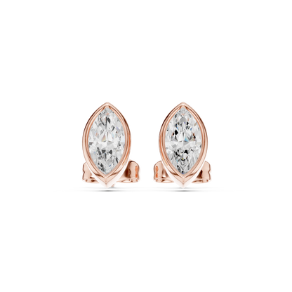 Zelvienne Marquise Diamond Bezel Studs