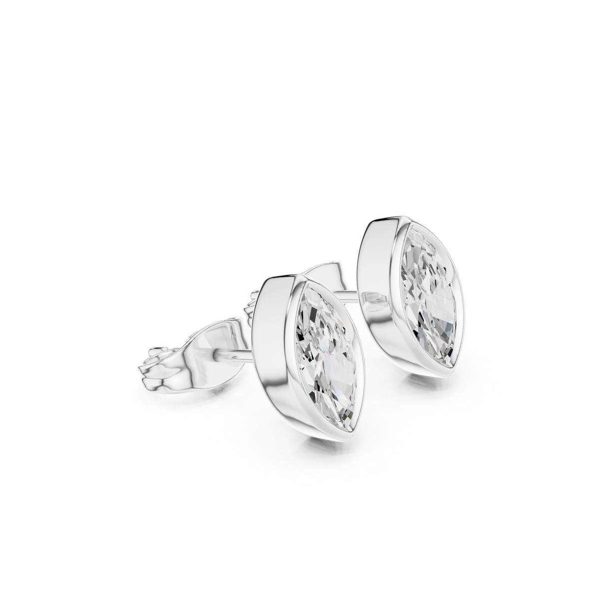 Zelvienne Marquise Diamond Bezel Studs