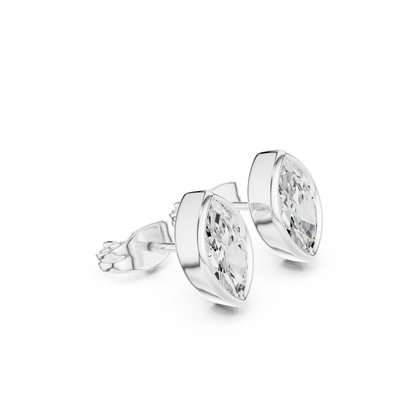 Zelvienne Marquise Diamond Bezel Studs
