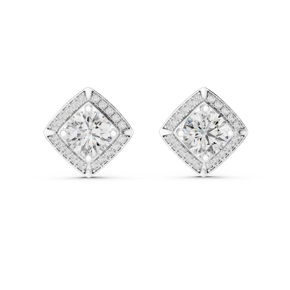 Zarelle Radiant Round Halo Studs