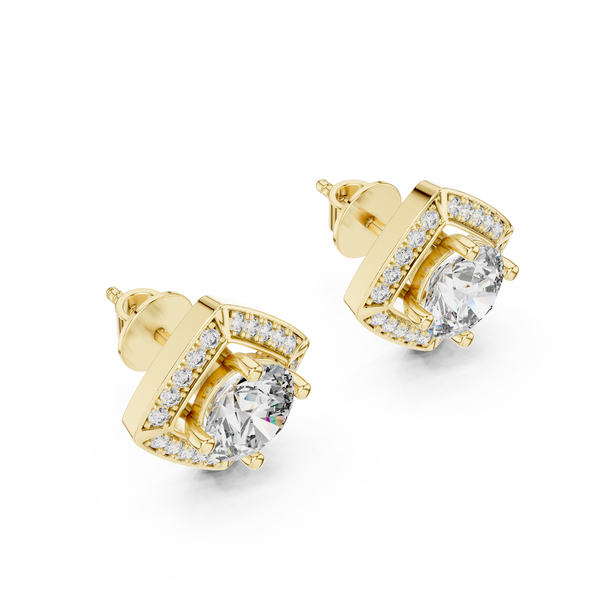 Zarelle Radiant Round Halo Studs