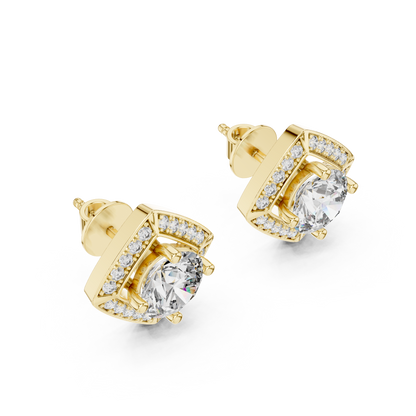 Zarelle Radiant Round Halo Studs
