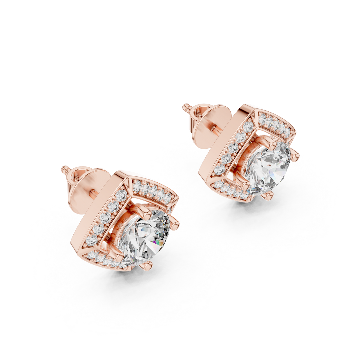 Zarelle Radiant Round Halo Studs