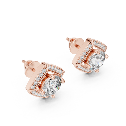 Zarelle Radiant Round Halo Studs