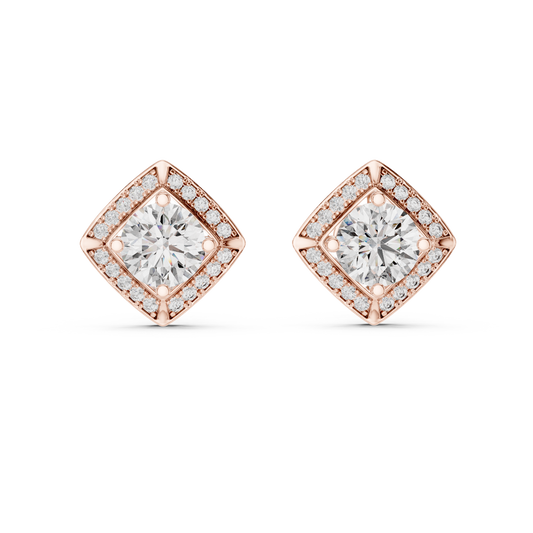 Zarelle Radiant Round Halo Studs