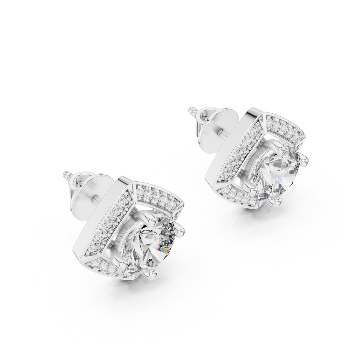 Zarelle Radiant Round Halo Studs