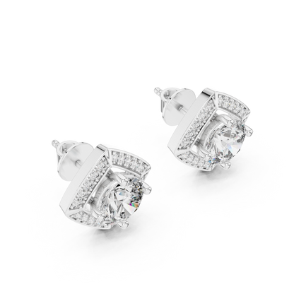Zarelle Radiant Round Halo Studs