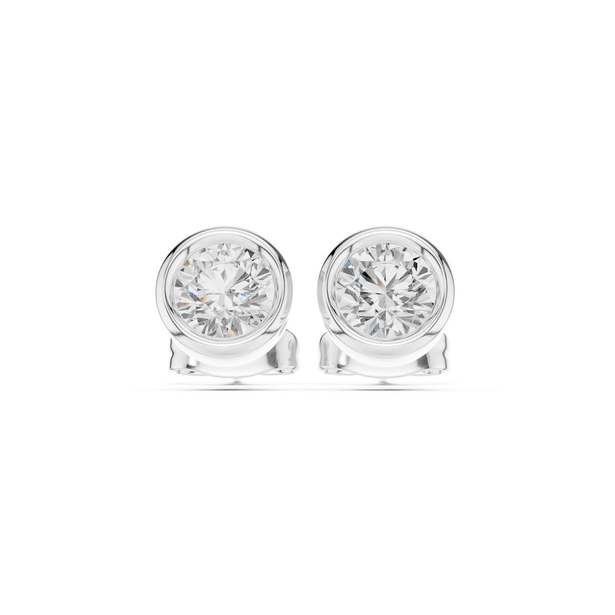 Elvara Round Diamond Bezel Studs