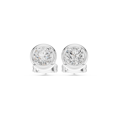Elvara Round Diamond Bezel Studs