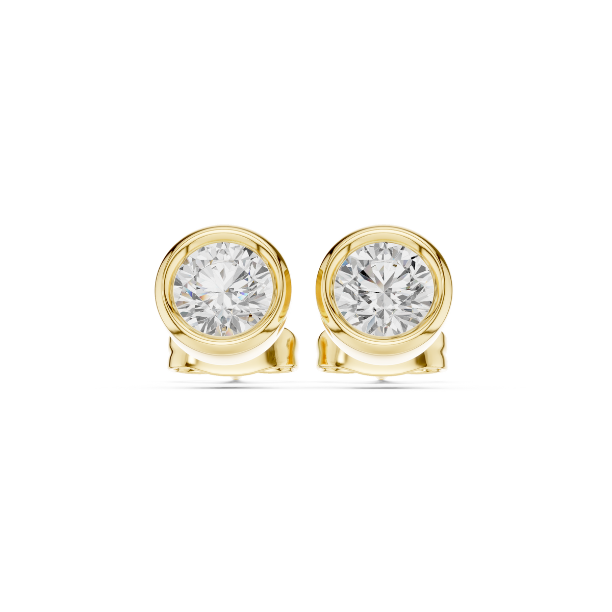 Elvara Round Diamond Bezel Studs