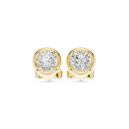 Elvara Round Diamond Bezel Studs